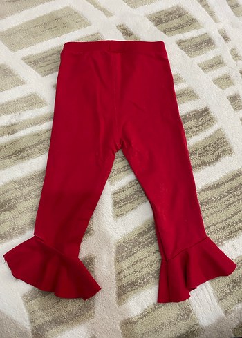 Kız Çocuk Kırmızı Fırfırlı Tayt - Görsel 2