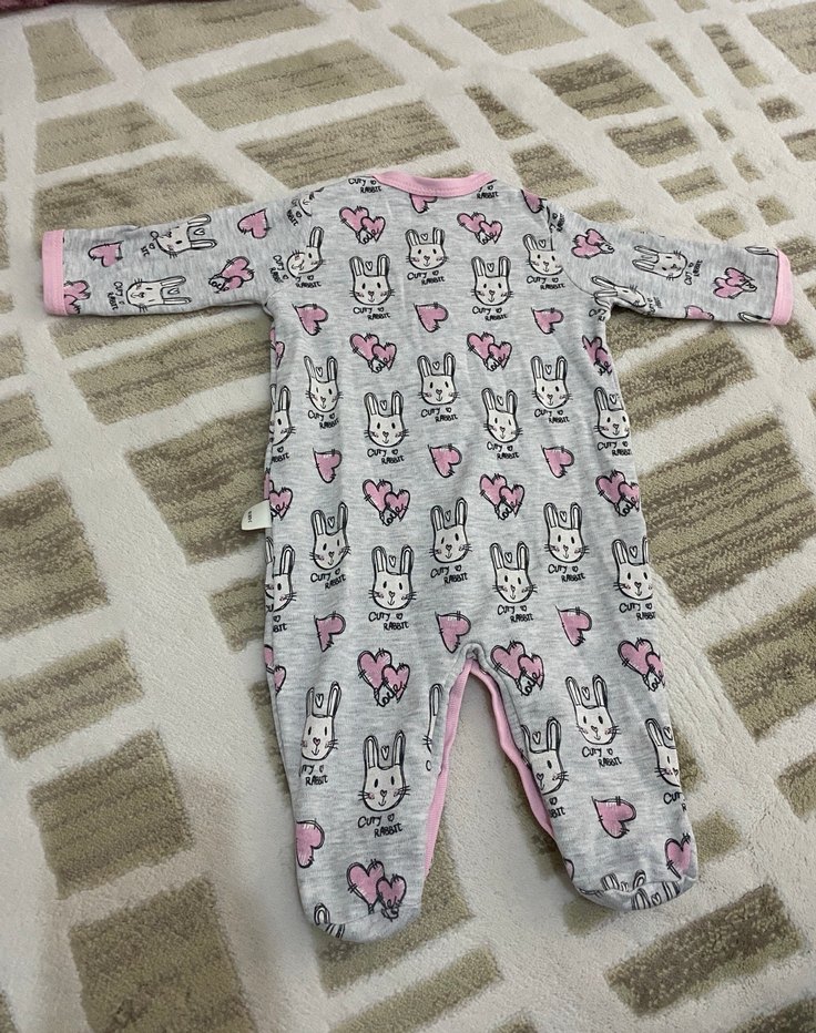 Gri Baskılı Bebek Tulum - Görsel 2