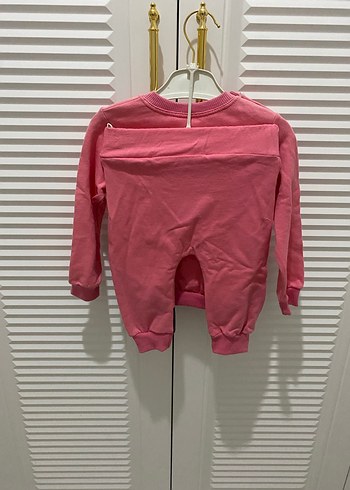 Kız Çocuk Renkli Baskılı Pembe Sweatshirt - Görsel 2