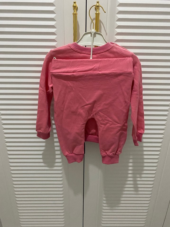 Kız Çocuk Renkli Baskılı Pembe Sweatshirt - Görsel 2