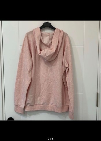 Kadın Pembe Kapüşonlu Sweatshirt - Görsel 2