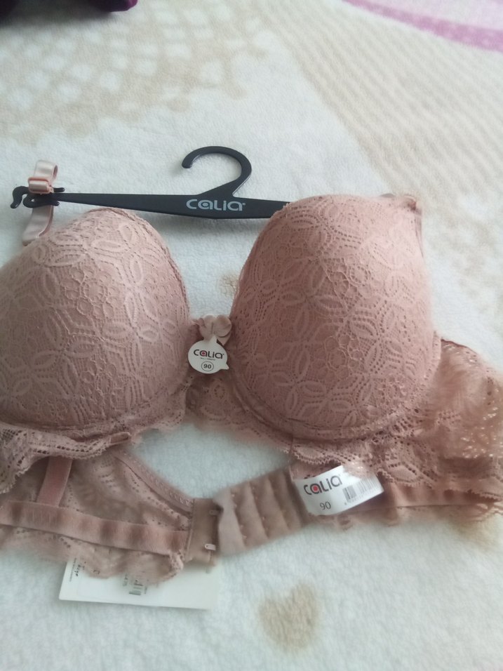 Bej Dantelli Sütyen 90 beden - Görsel 2