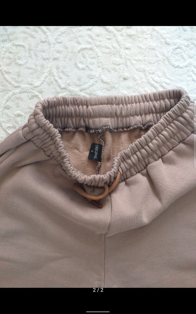 Bej Kadın Rahat Kesim Eşofman Altı - Görsel 2