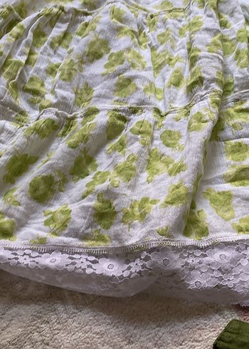 Yeşil Bağlama Desenli Hamile Uzun Etek - Görsel 3