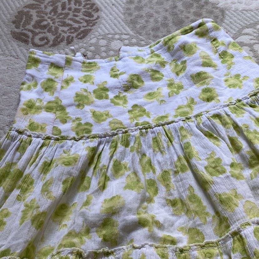 Yeşil Bağlama Desenli Hamile Uzun Etek - Görsel 5