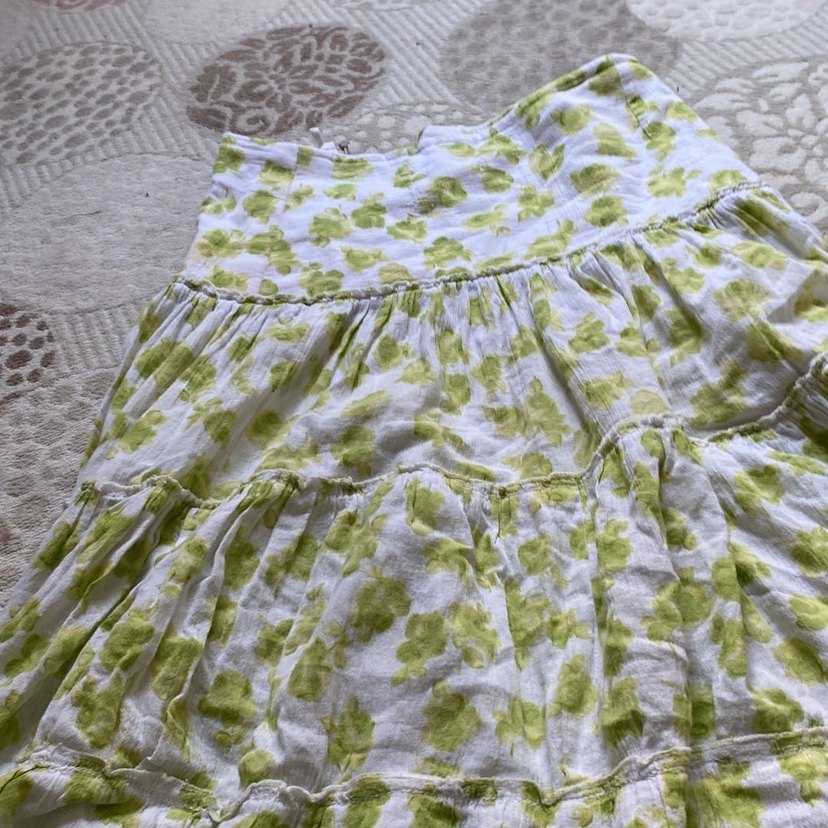 Yeşil Bağlama Desenli Hamile Uzun Etek - Görsel 2