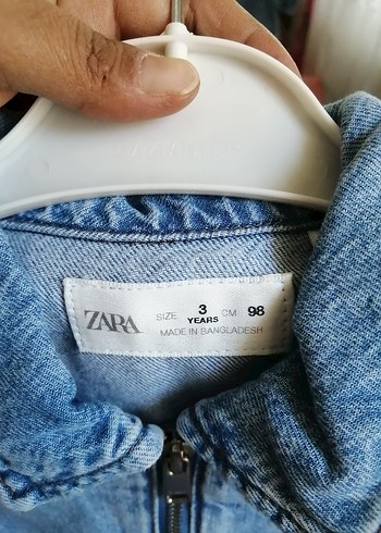 Kısa Kollu Kız Denim Gömlek Elbise - Görsel 3