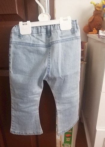 Kız Çocuk Mavi Denim Baskılı Pantolon - Görsel 3