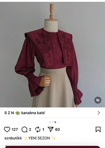 Bordo Nakışlı Gömlek - Görsel 2