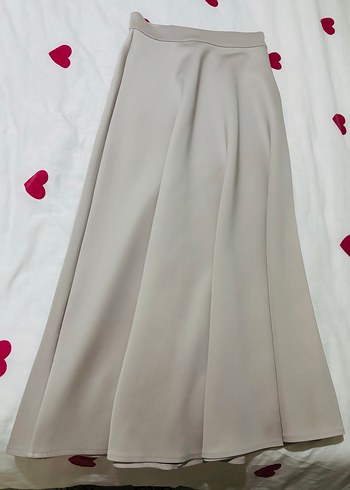 Bej Drapeli Uzun Kadın Etek - Görsel 3