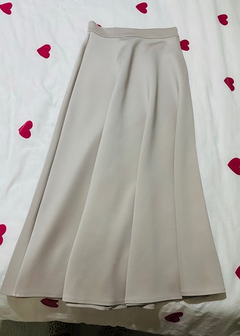 Bej Drapeli Uzun Kadın Etek - Görsel 2