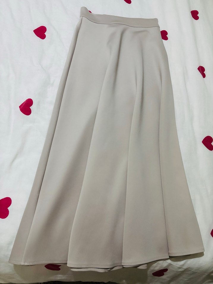 Bej Drapeli Uzun Kadın Etek - Görsel 3