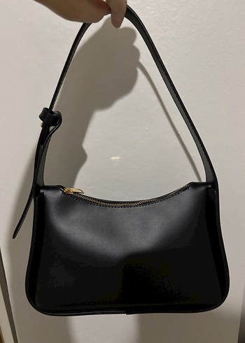 Siyah Deri Tokalı Kadın Çanta - Görsel 2