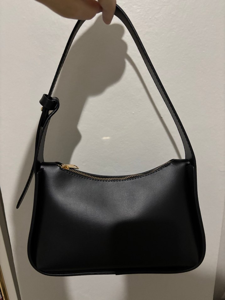 Siyah Deri Tokalı Kadın Çanta - Görsel 2