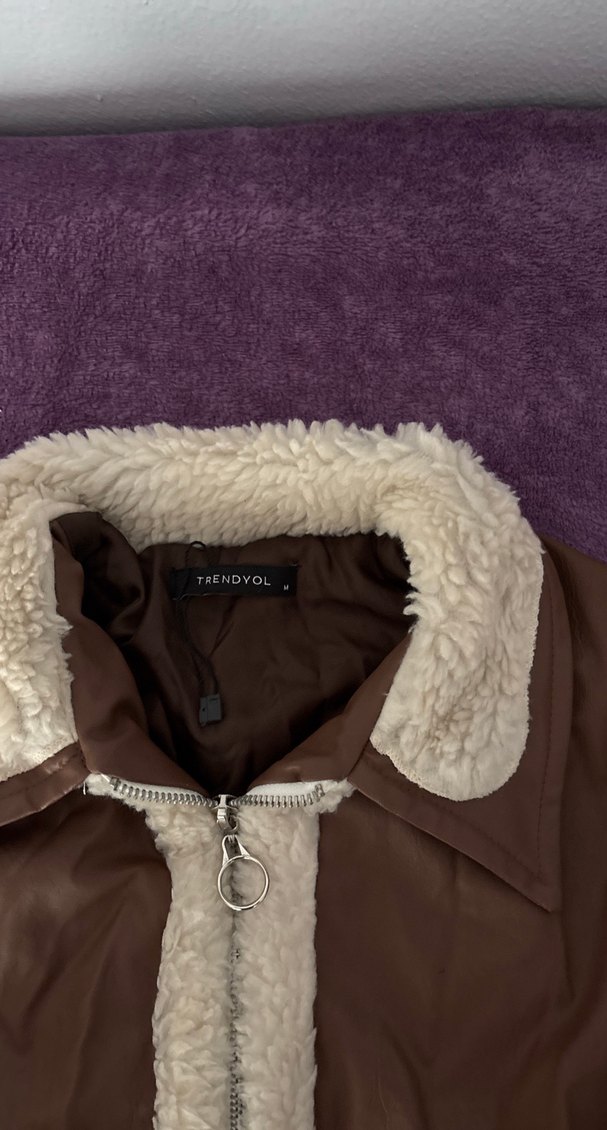 Kahverengi Kürklü Kadın Ceket - Görsel 2