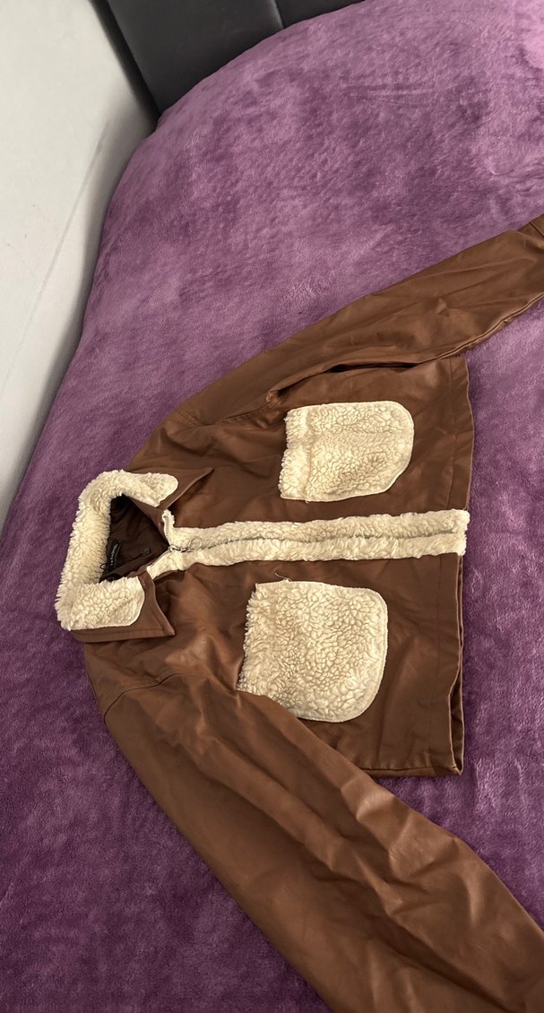 Kahverengi Kürklü Kadın Ceket - Görsel 3