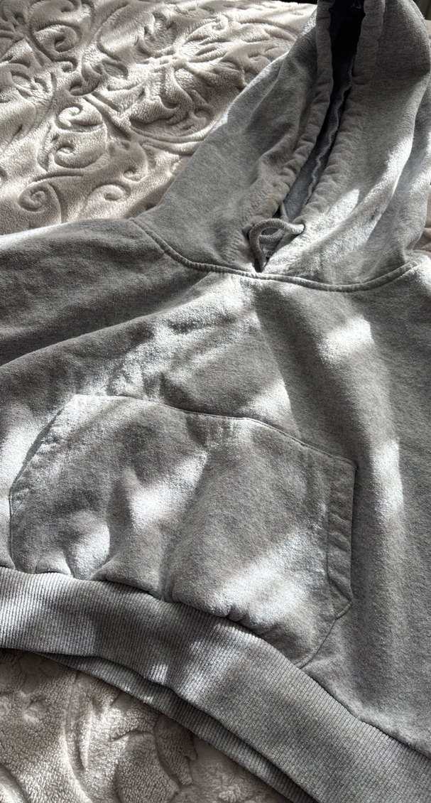 Gri Kapüşonlu Kadın Sweatshirt - Görsel 2