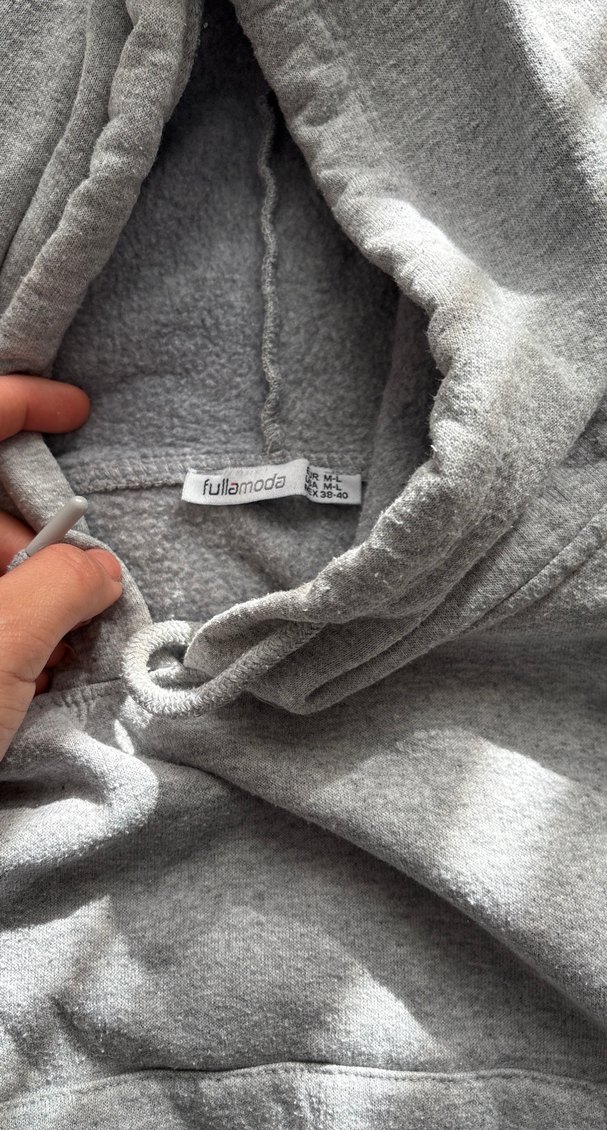 Gri Kapüşonlu Kadın Sweatshirt - Görsel 3