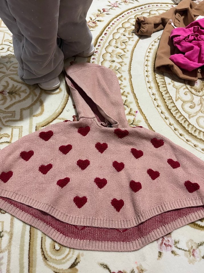 Kapüşonlu Kız Çocuk Ponçosu - Görsel 3