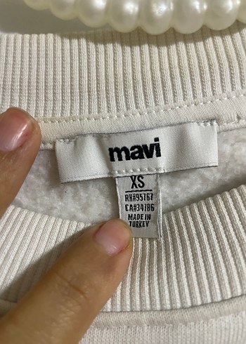 Mavi crop sweatşirt - Görsel 3