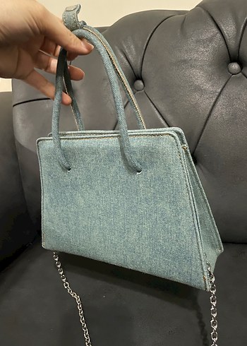 Mango Zincir Detaylı Denim Kadın Çanta - Görsel 4