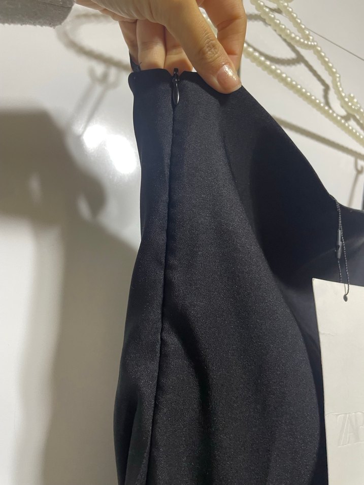 Zara taşlı Detaylı Siyah Mini Straplez Bustiyer - Görsel 4