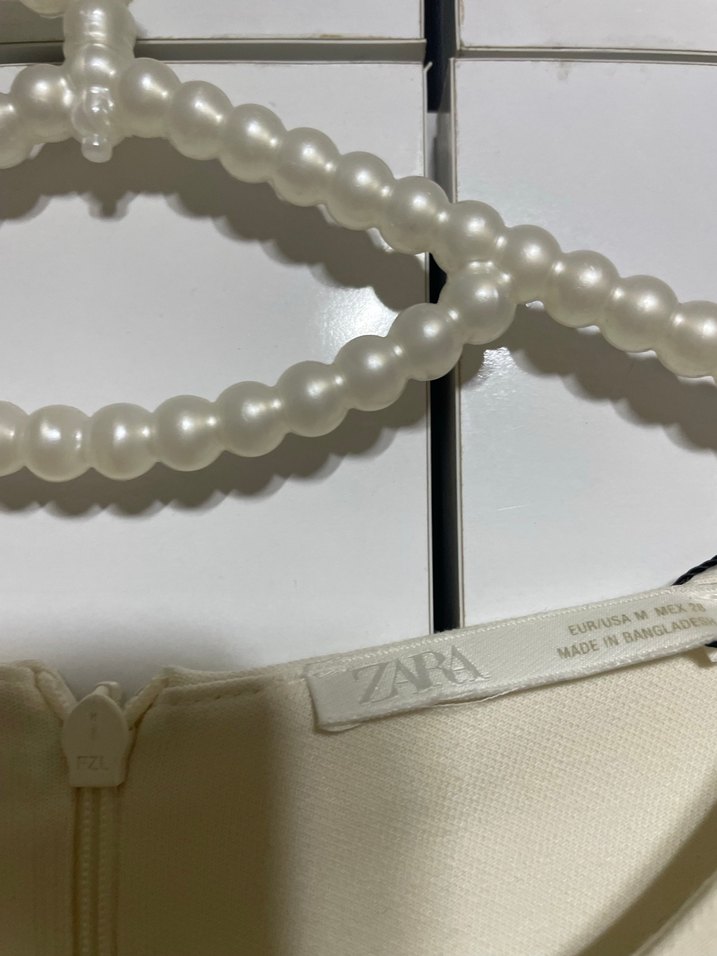 Beyaz halter  Yakalı Uzun Kadın Elbise Zara - Görsel 3