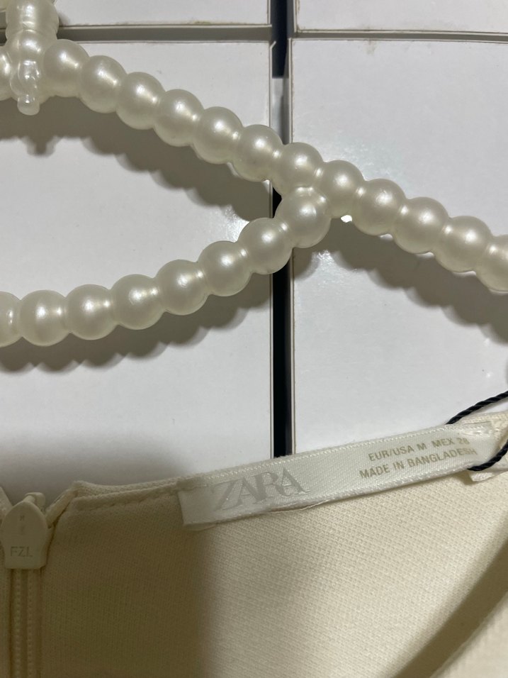 Beyaz halter  Yakalı Uzun Kadın Elbise Zara - Görsel 4