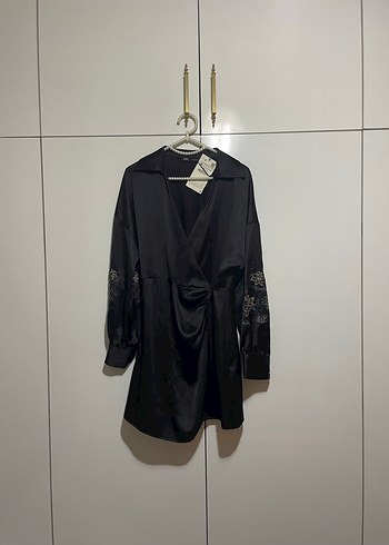 Zara saten elbise - Görsel 3
