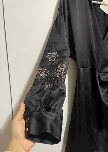 Zara saten elbise - Görsel 6