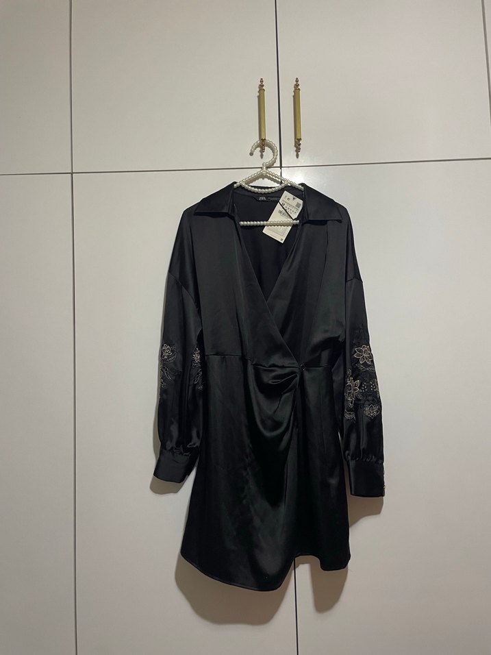 Zara saten elbise - Görsel 2