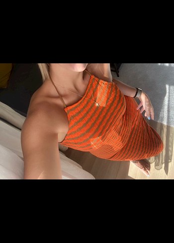 Zara Zara Çok Renkli Örgü Uzun İp Askılı Elbise
