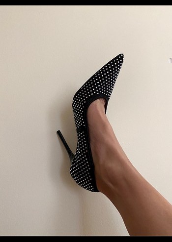 Zara Zara taşlı Siyah Stiletto Topuklu Kadın Ayakkabı