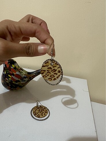 Beden çeşitli Renk Leopar küpe