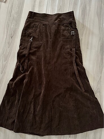 Kahverengi vintage etek