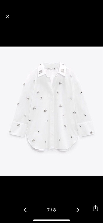 Zara poplin gömlek taşlı