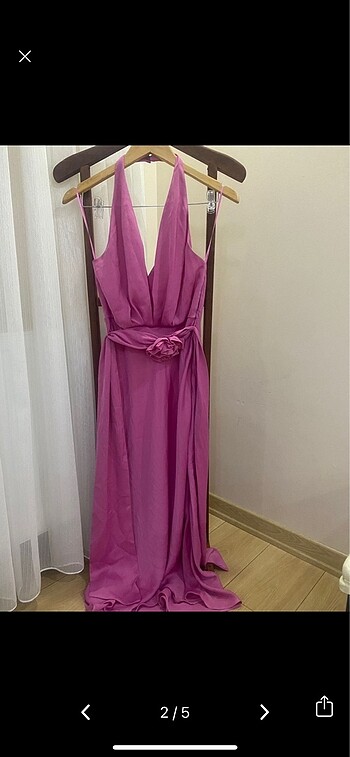 Zara Zara pembe saten ipek elbise