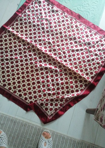 Koyu Kırmızı Bohem Kadın eşarp - Görsel 5