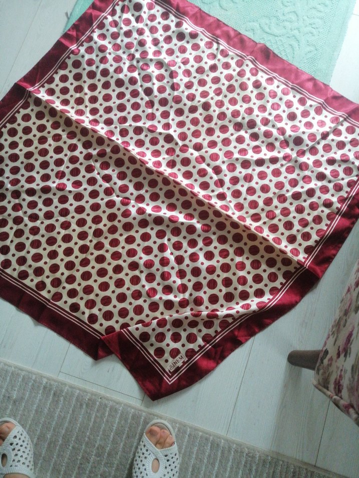 Koyu Kırmızı Bohem Kadın eşarp - Görsel 5