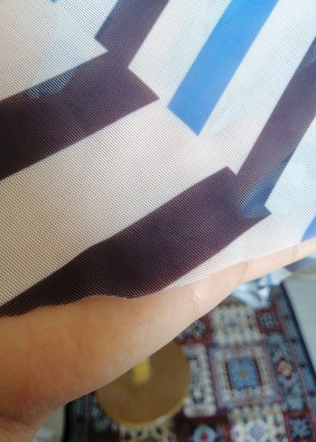 Mavi Çizgili Hamile Tunik pareo plaj kıyafeti - Görsel 5