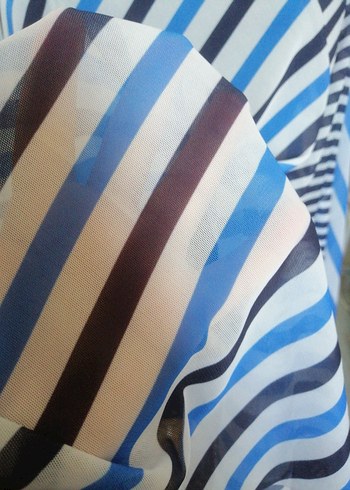 Mavi Çizgili Hamile Tunik pareo plaj kıyafeti - Görsel 2