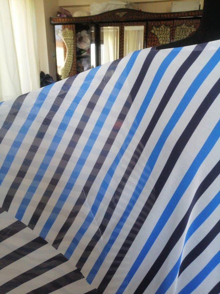 Mavi Çizgili Hamile Tunik pareo plaj kıyafeti - Görsel 4