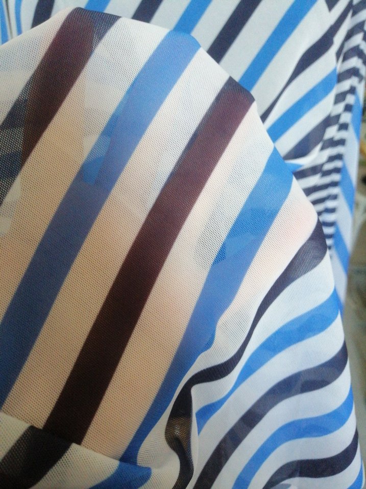 Mavi Çizgili Hamile Tunik pareo plaj kıyafeti - Görsel 2