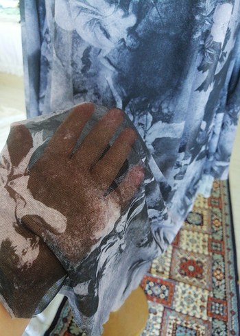 Diğer Siyahlı mavili Renkli pareo plaj kıyafeti