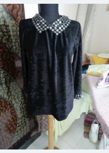 Pullu Siyah Kadın Bluz - Görsel 2