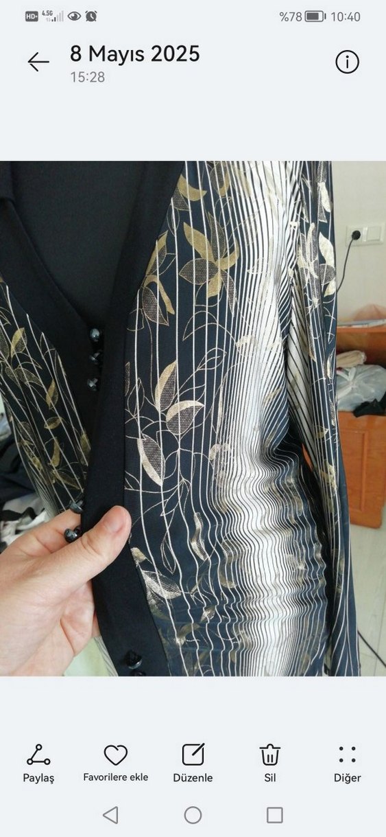 Gri Desenli iUzun Kollu Hamile Bluzu anne buluz gömlek - Görsel 5