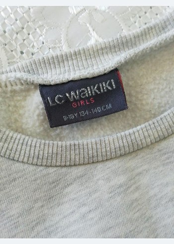 Kız Çocuk Gri Baskılı penye Sweatshirt - Görsel 4