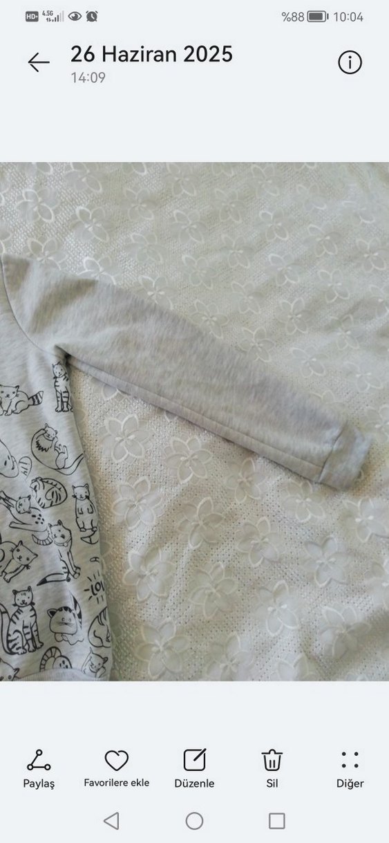 Kız Çocuk Gri Baskılı penye Sweatshirt - Görsel 2