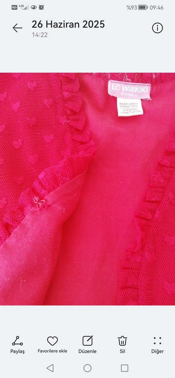 Kırmızı Dantel Detaylı Kısa Kollu Bolero - Görsel 3