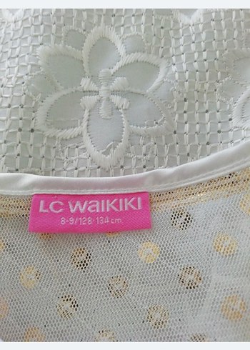 Kız Çocuk Beyaz Dantel İşlemeli Bolero - Görsel 3